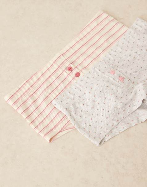 ASOS DESIGN 2 pack of cheeky boxers in ditsy and pink stripe - view 1