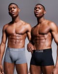 [ASOS DESIGN] ASOS DESIGN 2 pack of hipster trunks with printed waistband in multi XL MULTI