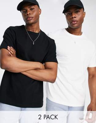 ASOS DESIGN 2 pack relaxed heavyweight t-shirt in multi - ASOS Price Checker