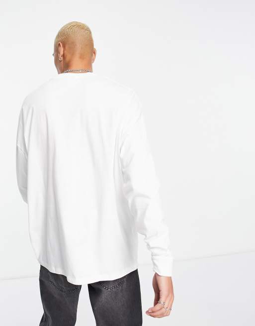 ASOS DESIGN 2 pack oversized long sleeve t-shirt in white