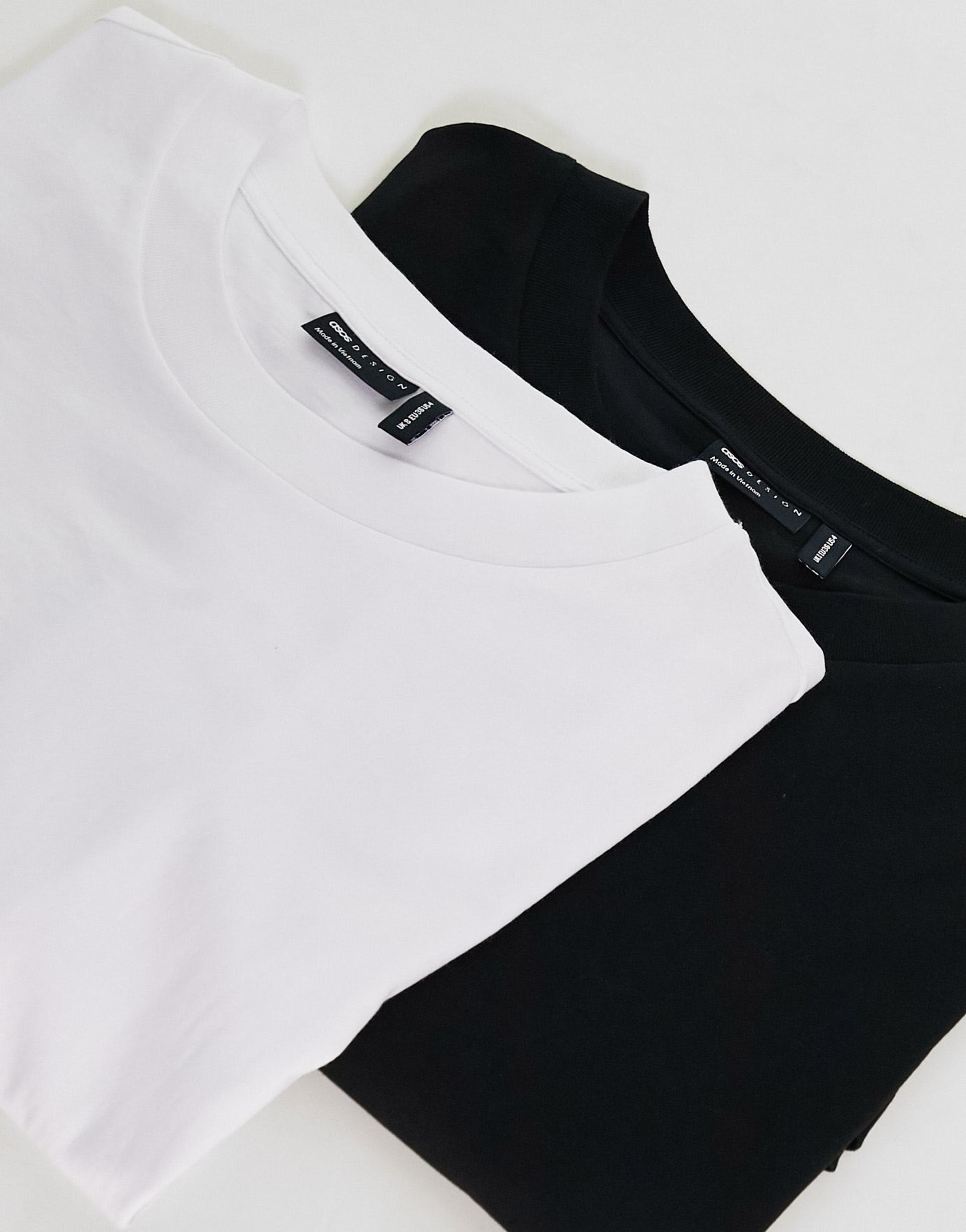 asos design 2 pack oversized t-shirt in black & white