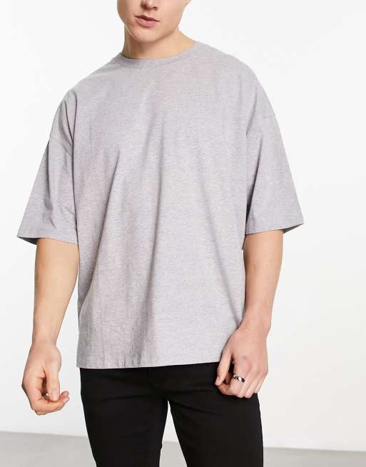 ASOS DESIGN oversized t-shirt with crew neck in gray heather - GRAY