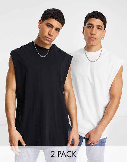 ASOS DESIGN 2 pack oversized tank top in multi