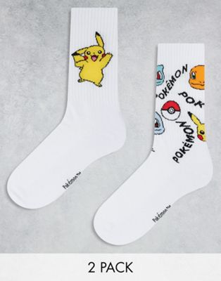 ASOS DESIGN 2 pack pokemon design socks