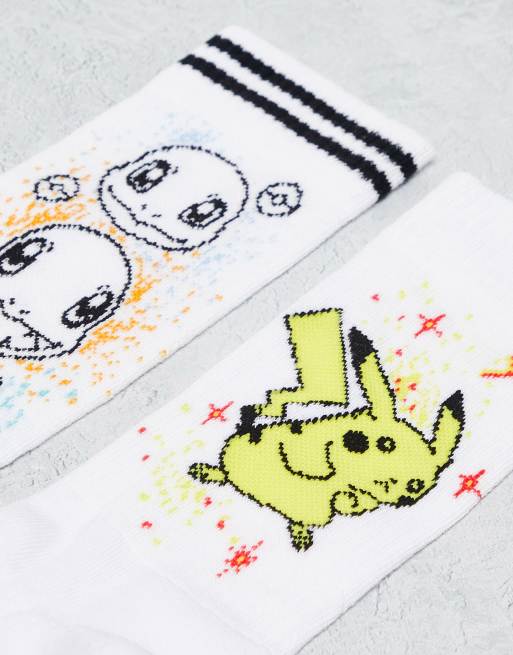 ASOS DESIGN 2 pack Pokemon sports socks in white, 2 of 4