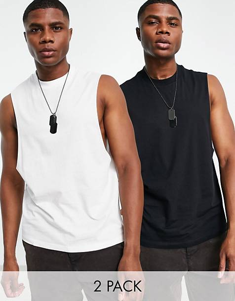 ASOS Skinny Crop Singlet in White for Men Mens Clothing T-shirts Sleeveless t-shirts 