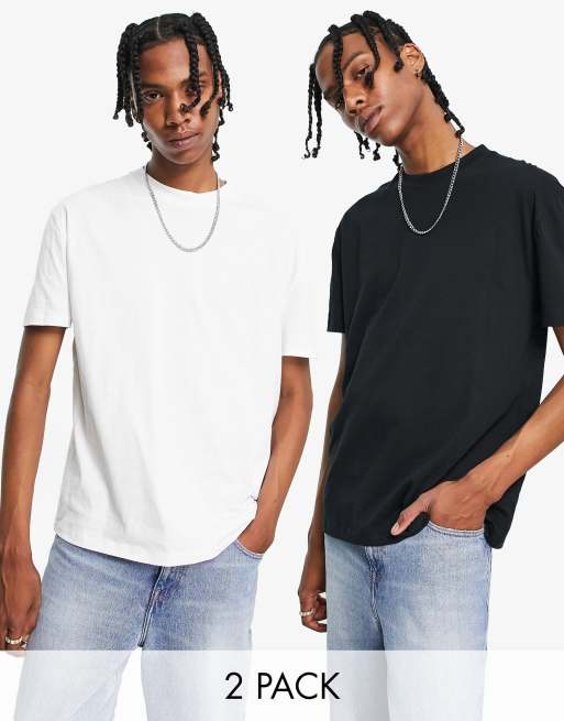 amatør Grøn baggrund synonymordbog ASOS DESIGN 2 pack relaxed t-shirt with crew neck in white and black | ASOS