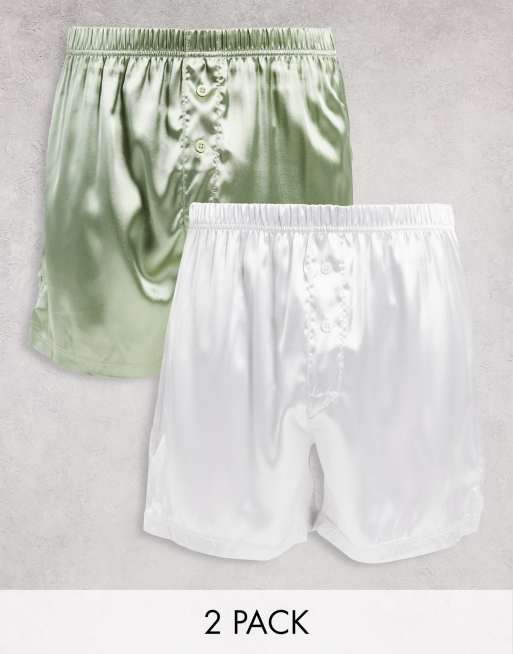 ASOS DESIGN 2-pack satin boxers