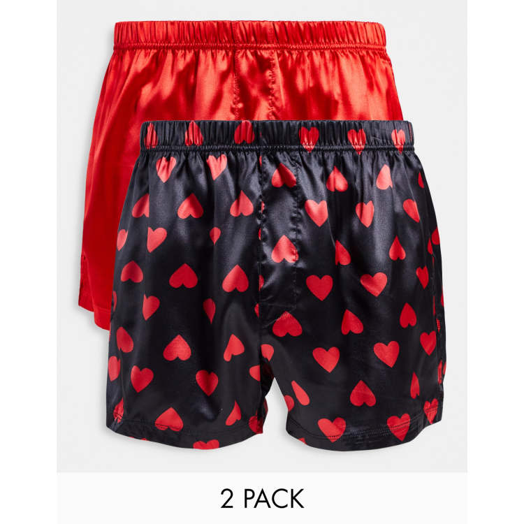 ASOS DESIGN 2-pack satin boxers