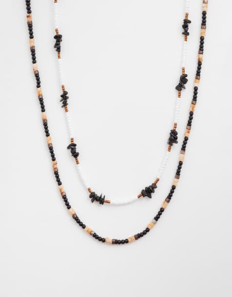 ASOS DESIGN 2 pack seedbead necklace in multi - view 1