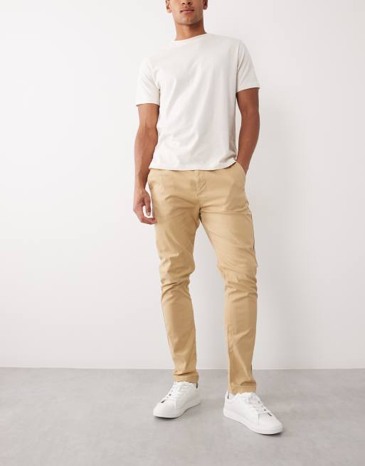ASOS DESIGN 2 pack skinny chinos in beige and navy, 2 of 5