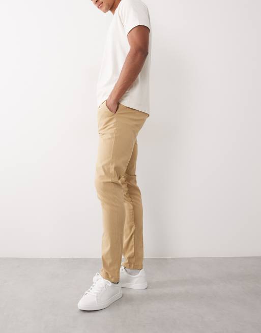 ASOS DESIGN 2 pack skinny chinos in beige and navy, 3 of 5