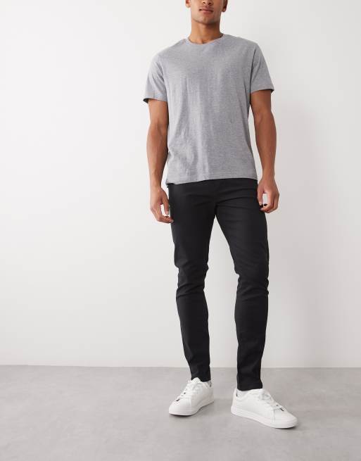 ASOS DESIGN 2 pack skinny chinos in charcoal and black, 2 of 5
