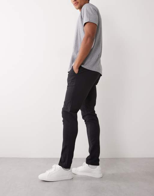 ASOS DESIGN 2 pack skinny chinos in charcoal and black, 3 of 5
