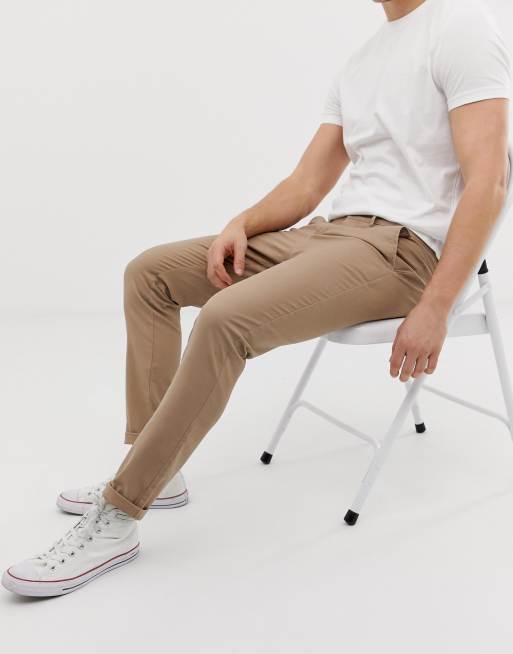 ASOS DESIGN 2 pack skinny chinos in navy & stone save, 4 of 4
