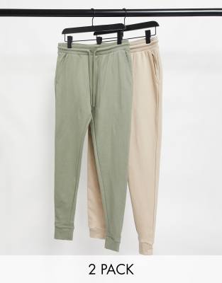 beige skinny joggers