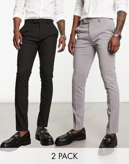 ASOS DESIGN slim suit pants in black