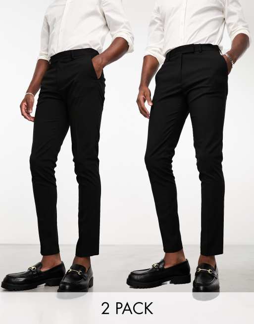 ASOS DESIGN skinny pants with split hem in black