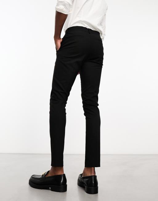 ASOS DESIGN 2 pack skinny smart trousers in black ASOS