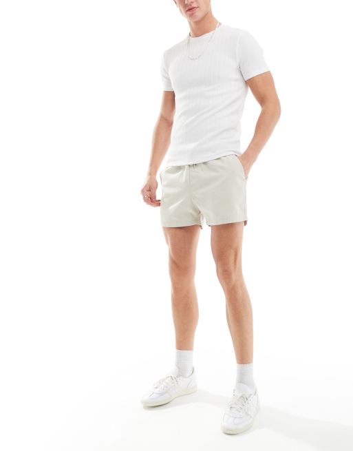 ASOS DESIGN 2 pack slim chino shorts in gray and stone save, 2 of 5