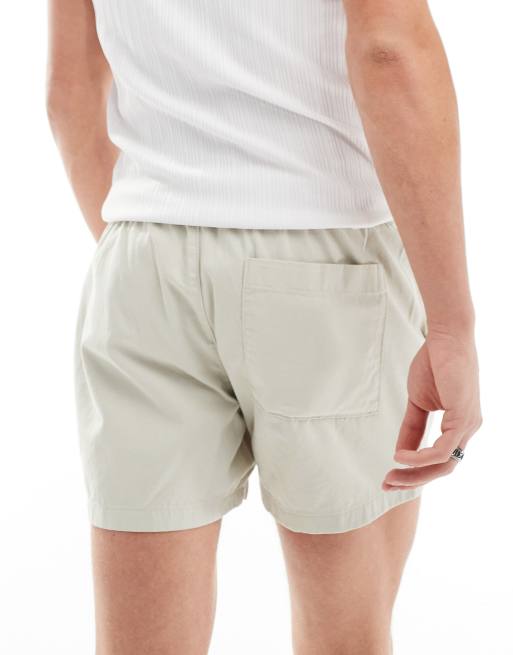 ASOS DESIGN 2 pack slim chino shorts in grey and stone, 3 of 5
