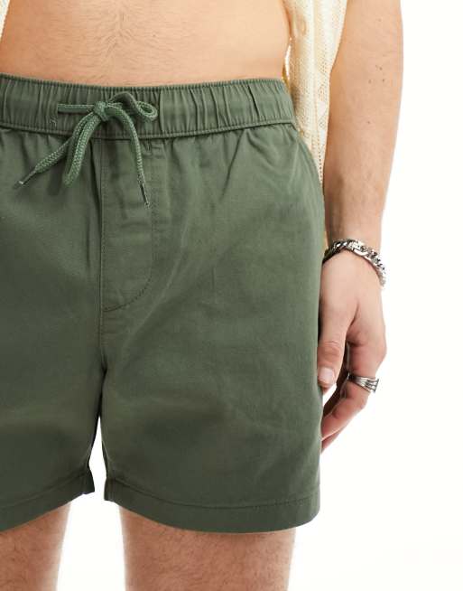 ASOS DESIGN 2 pack slim chino shorts in khaki and stone save