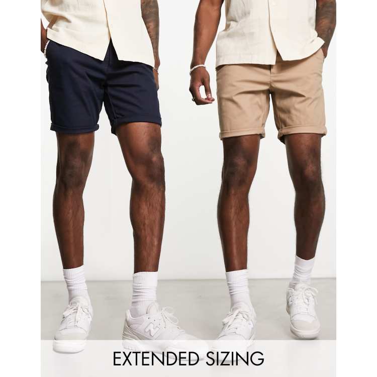 ASOS DESIGN slim shorts in mid length in ecru