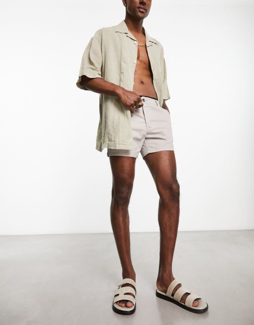 ASOS DESIGN chino short in stone