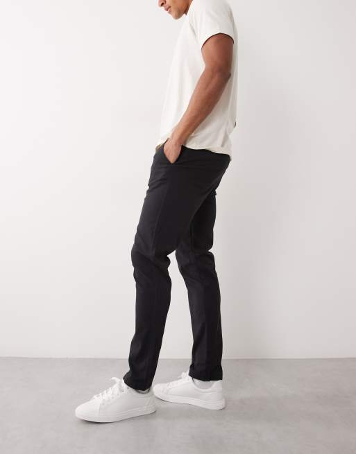 ASOS DESIGN 2 pack slim chinos in charcoal and black, 3 of 5