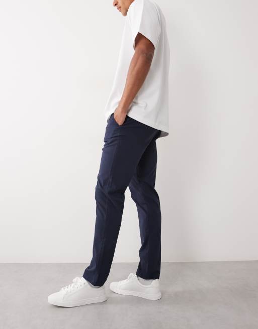 ASOS DESIGN 2 pack slim chinos in navy and stone, 3 of 5