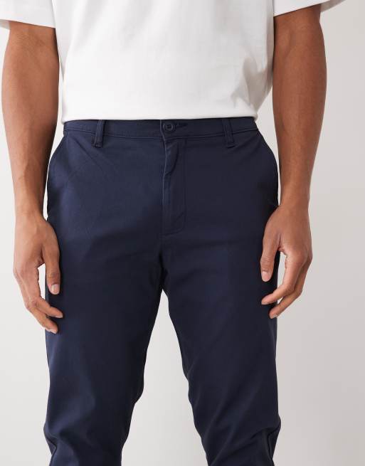 ASOS DESIGN 2 pack slim chinos in navy and stone, 4 of 5