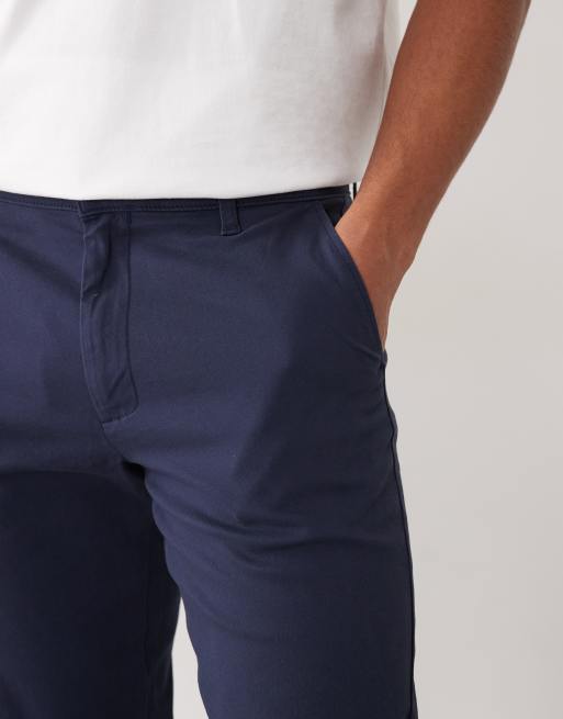 ASOS DESIGN 2 pack slim chinos in navy and stone, 5 of 5