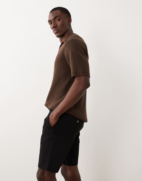 ASOS DESIGN 2 pack slim fit chino shorts in black and navy - view 1