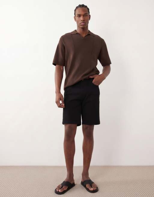 ASOS DESIGN 2 pack slim fit chino shorts in black and navy, 2 of 5