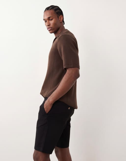 ASOS DESIGN 2 pack slim fit chino shorts in black and navy, 3 of 5