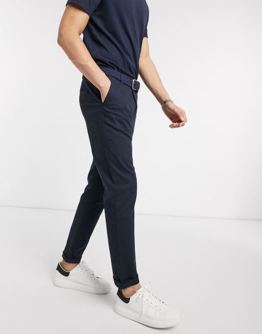 ASOS DESIGN 2 pack smala marinblå & stentvättade chinos SPARA, 4 av 4