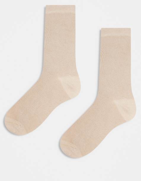 ASOS DESIGN 2 pack smart modal socks in stone - view 1