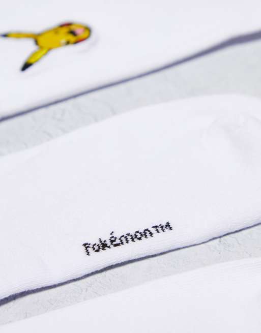 ASOS DESIGN 2 pack socks with Pokémon embroidery in white | ASOS