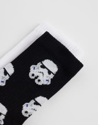 Asos Design 2 Pack Starwars Socks In Multi