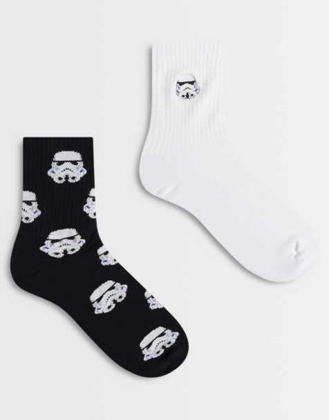 ASOS DESIGN 2 pack stormtrooper socks in multi - view 1