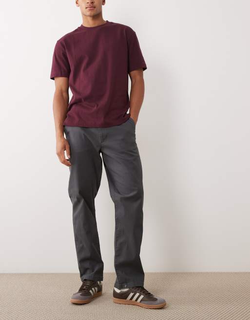 ASOS DESIGN 2 pack straight chinos in charcoal and stone, 2 of 5