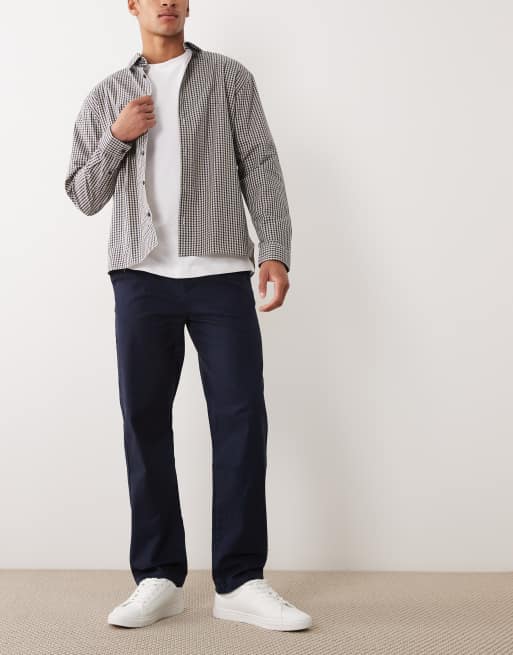 ASOS DESIGN 2 pack straight chinos in navy and stone, 2 of 5