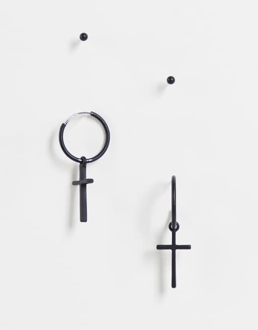 エイソス ASOS DESIGN 2 pack stud and dropped hoop earring set with cross in matte black メンズ Zeitaku Ya no - イヤリング - padelnostro.it エイソス ASOS DESIGN 2 pack stud and dropped hoop earring set with cross in matte black メンズ Zeitaku Ya no - イヤリング - padelnostro.it
