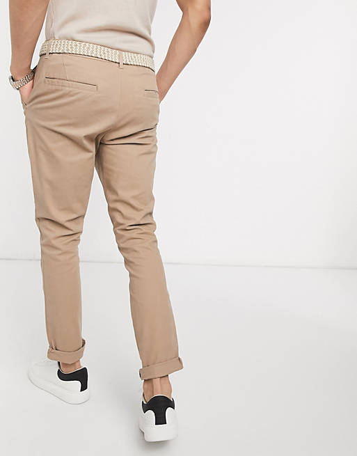  2 pack super skinny chinos in navy & stone save 