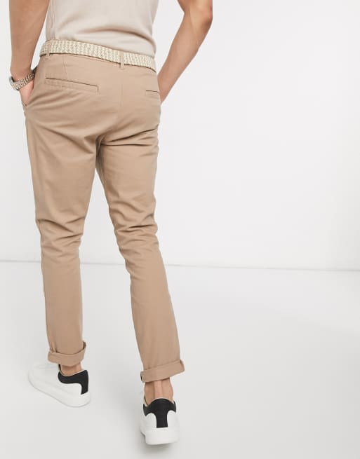 ASOS DESIGN 2 pack super skinny chinos in navy & stone, 2 of 4