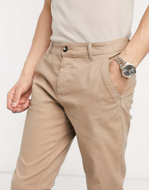 ASOS DESIGN 2 pack super skinny chinos in navy & stone, 3 of 4