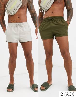 khaki swim shorts