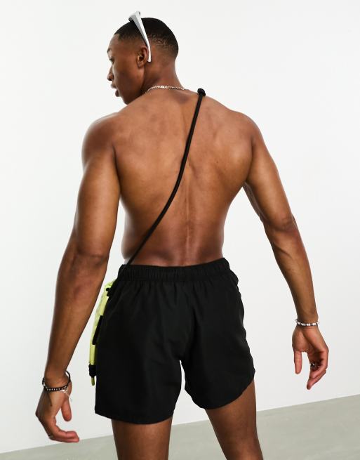 ASOS DESIGN 2 pack swim shorts in short length in black/white