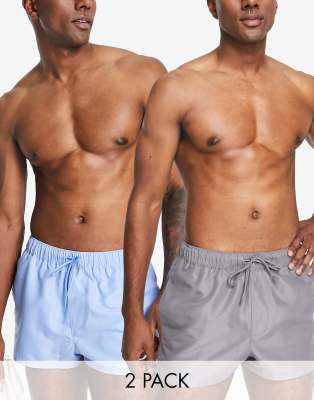 ASOS DESIGN 2 pack swim shorts in super short length - ASOS Price Checker