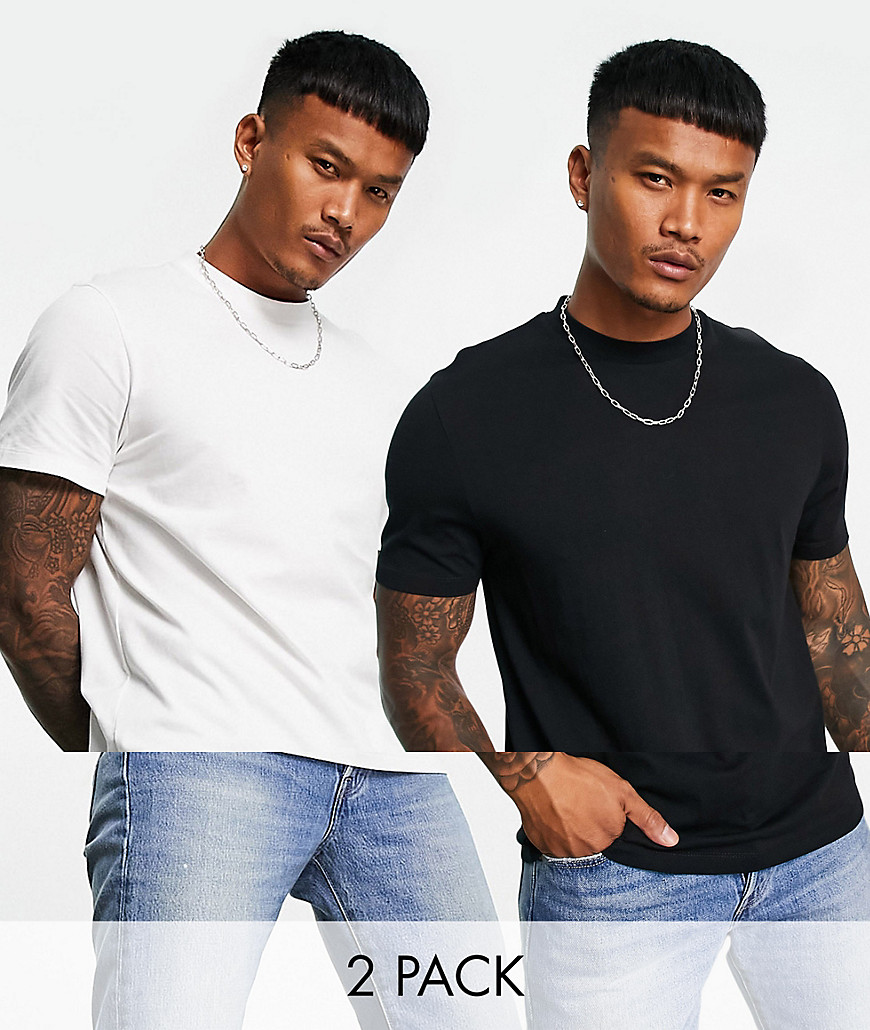 ASOS DESIGN 2 pack t-shirt with crew neck save - MULTI